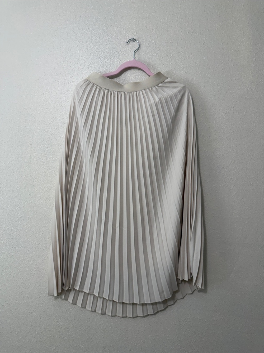 Women’s Cream Pleated Midi Skirt